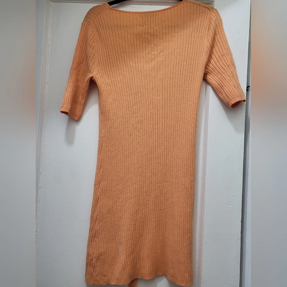 J. Crew Orange Ribbed Mini Dress